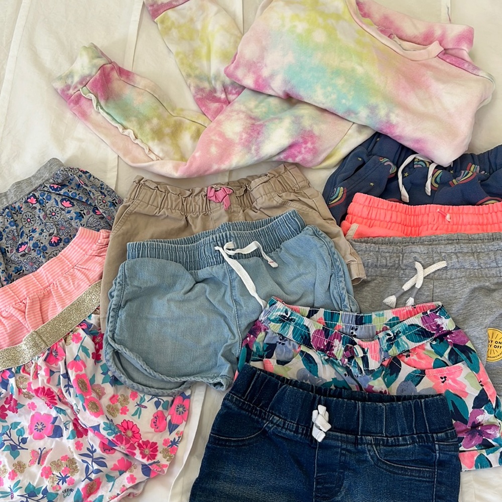 Girls summer shorts skirts lot size 4 bundle